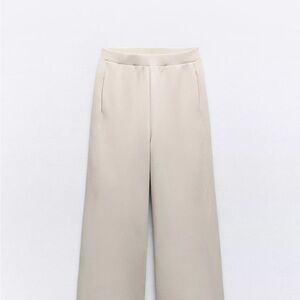 Zara Cream Wide-Leg Trousers